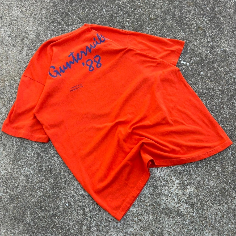 Vintage 80s Jerzees Fall Seminar Lake Nature Single Stitch Orange XL (d2) - Picture 4 of 8